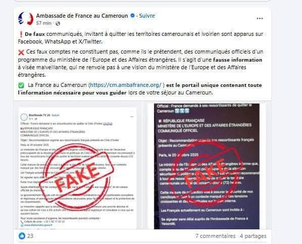 Côte d’Ivoire/Cameroun: La France met fin aux fausses informations qui circulent sur les réseaux sociaux